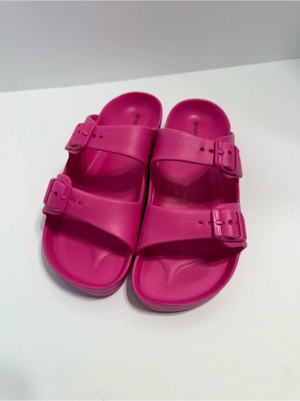 PrettyLittleThing Hot Pink Double Buckle Slide Sandals Wide. Barbie Vibes, Beach